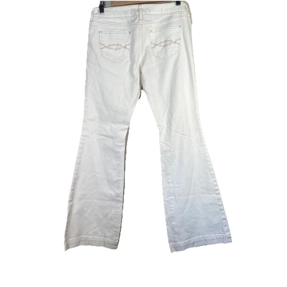 Abercrombie‎ Fitch Patch Pocket White Flare Jeans Women’s 8 Stretch Y2K Low Rise - Picture 8 of 13